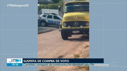 Caminhão carregado de cestas básicas é abordado pela polícia no interior do Tocantins