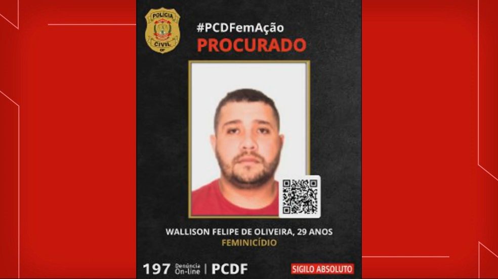 Wallison Felipe de Oliveira é suspeito de atropelar mãe, filha e avó no DF — Foto: PCDF/Reprodução