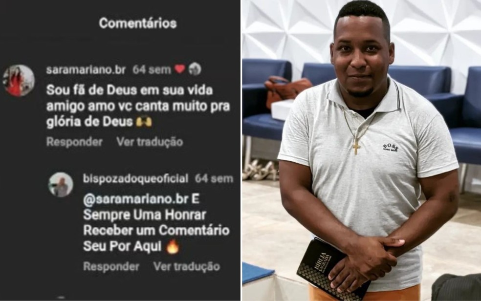 Bispo e cantora trocavam elogios nas redes sociais — Foto: Redes sociais