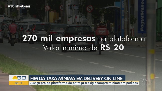 Justia de Gois proibe que plataforma de entrega defina valor mnimo de pedido de comida