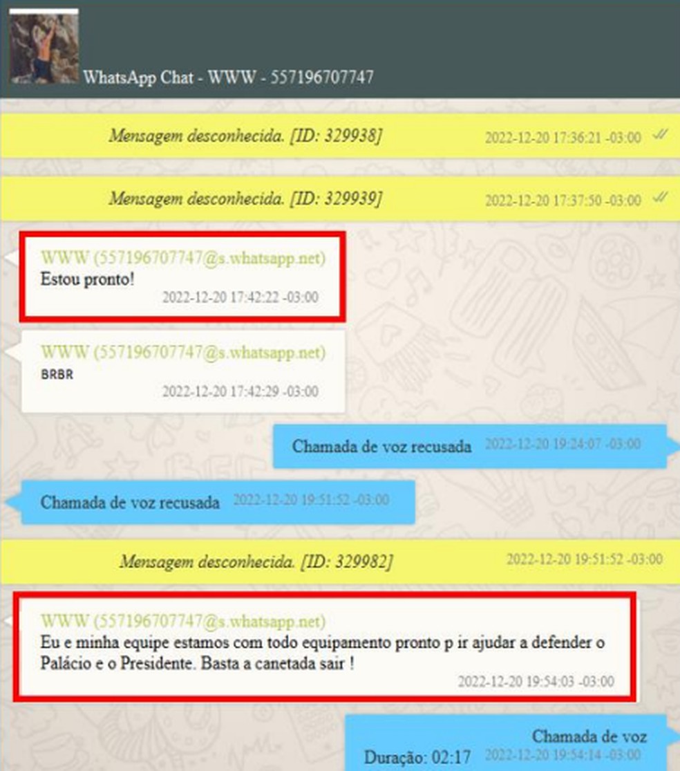 Conversa entre ex-assessor especial de Bolsonaro e o policial federal preso por planejar matar Lula, Alckmin e Moraes � Foto: Reprodu��o