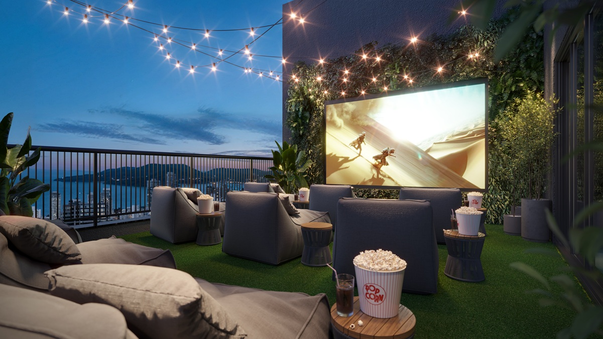 Cinema a 100 metros de altura? Tela de mais de 150 polegadas a céu aberto é planejada para prédio no litoral de SC