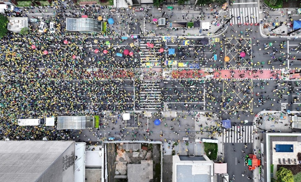 Foto usada na contagem de pessoas no ato na Paulista pró-anistia.jpg — Foto: Reprodução/Monitor do Debate Político no Meio Digital & More in Common