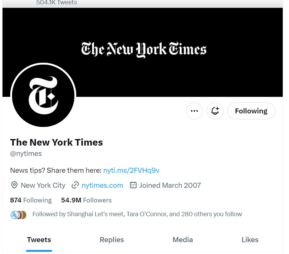 'The New York Times' diz que não vai pagar e perde verificação no ...
