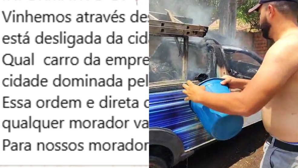 Mensagens com ameaças passaram a circular em Brejo, após ataque a empresa de internet — Foto: Reprodução/Redes Sociais