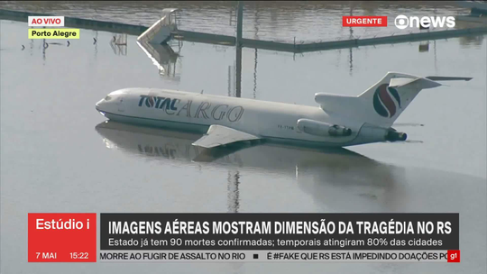 Imagens aéreas mostram aeroporto alagado em Porto Alegre - Programa: Estúdio i 