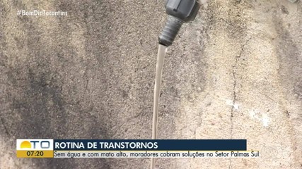 Moradores de bairro em Palmas reclamam da falta de água