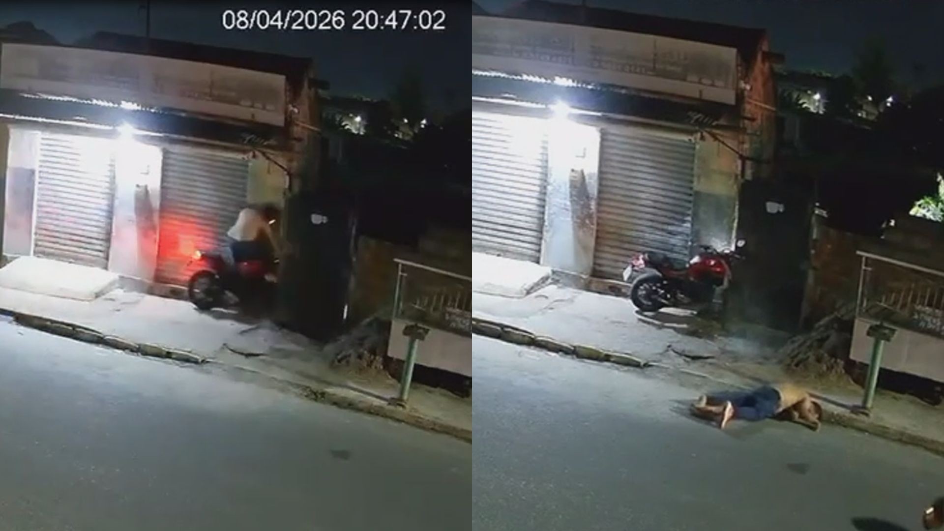 Motociclista se choca em parede e é arremessado do veículo; VÍDEO