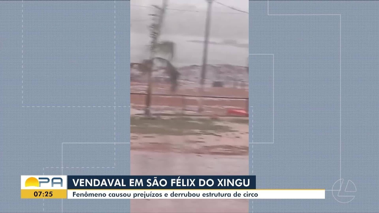 Temporal causa estragos, naufrágio de embarcação e destruição de circo no sul do Pará