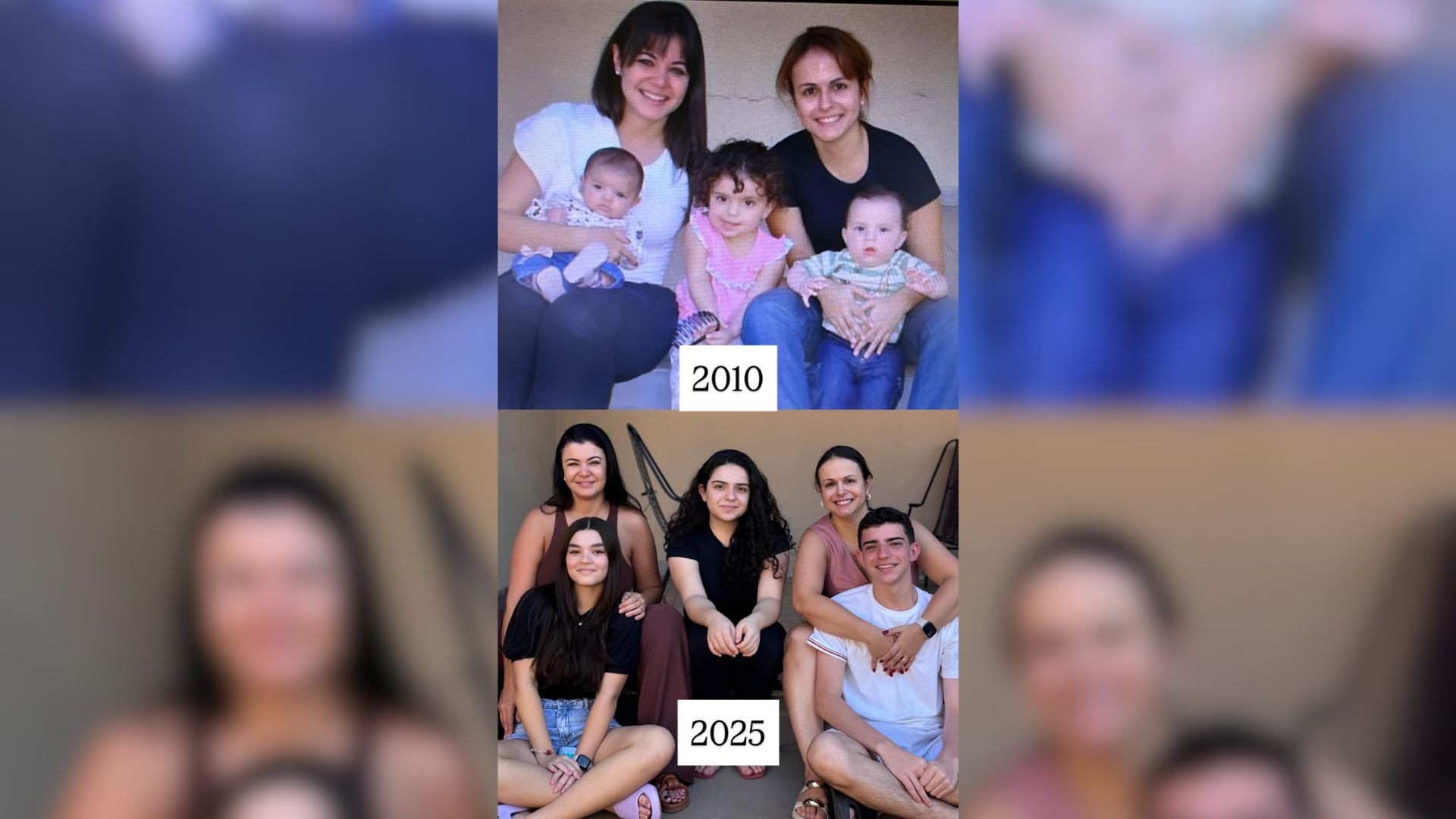 Primos refazem foto de 15 anos atrás na casa da avó no interior de SP: 'Começo da nossa vida juntos'