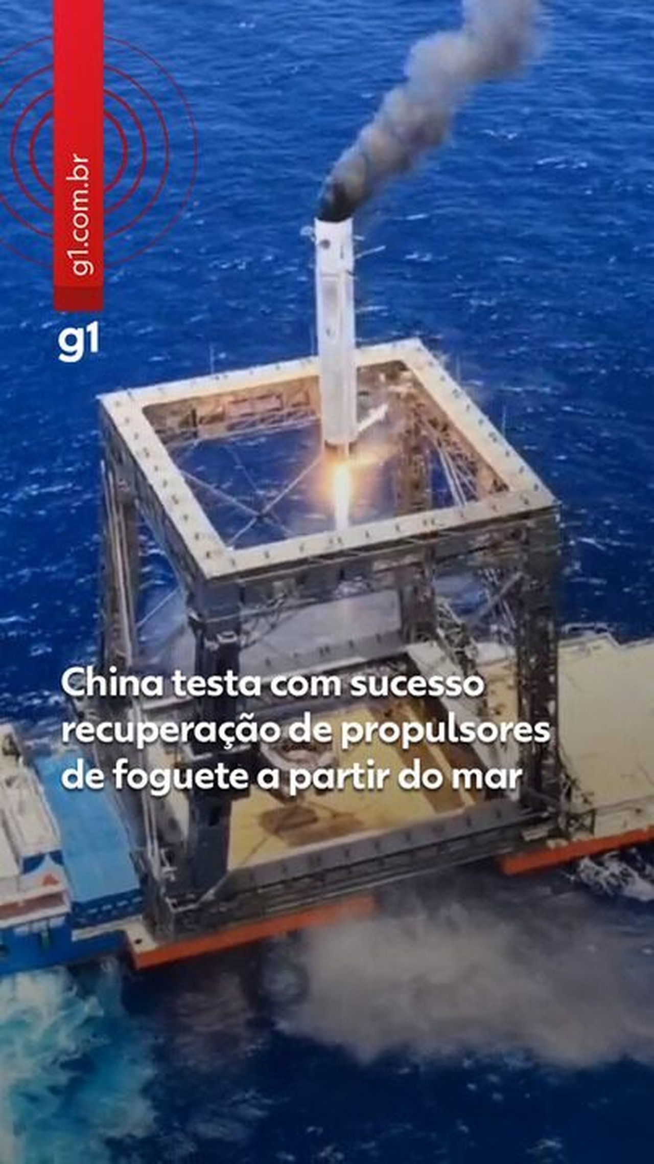 China testa com sucesso sistema de recuperação de propulsores de foguete a partir do mar; VÍDEO