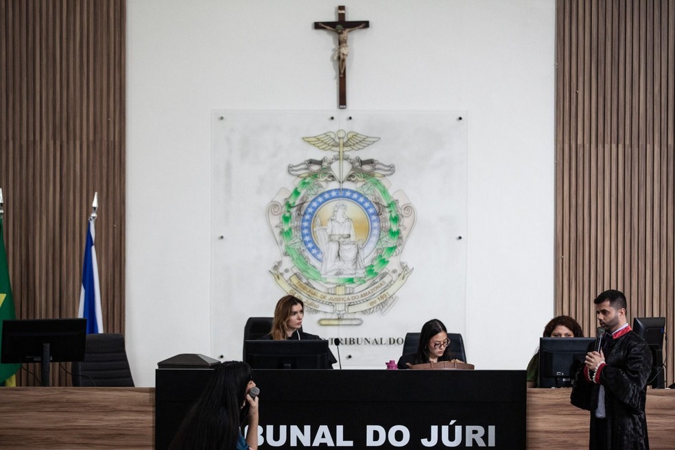 Makson esteve presente no tribunal durante o julgamento — Foto: Raphael Alves/Tjam