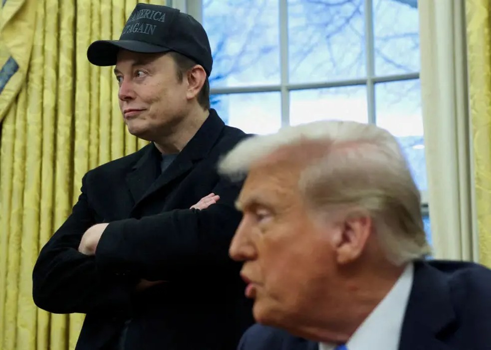 Trump disse, antes do e-mail de Musk, que gostaria de ver o bilionário "mais agressivo" no trabalho. — Foto: Reuters