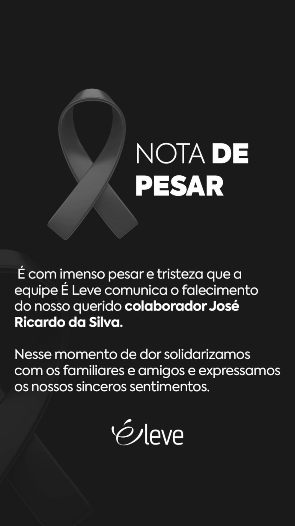 Empresa publica nota de pesar pela morte de funcionário atropelado na BR-104, em Rio Largo, AL — Foto: Reprodução/Instagram