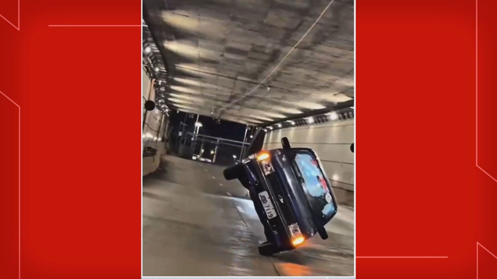 VÍDEO de carro andando sobre duas rodas em túnel viraliza no DF