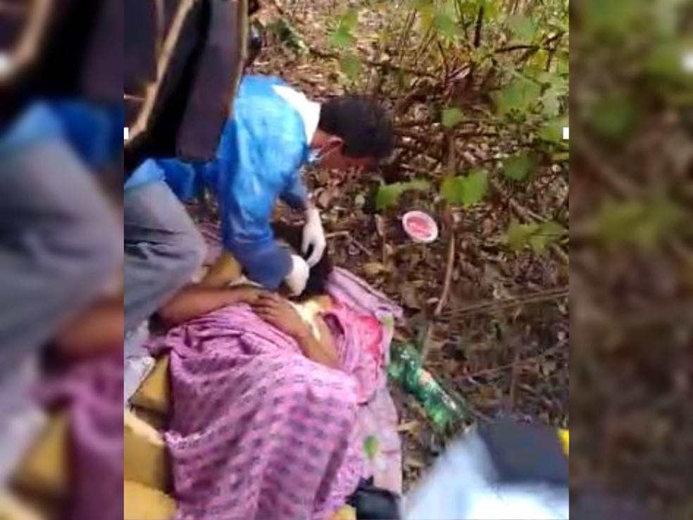 Mulher foi amarrada em árvore e torturada pelo ex-namorado por três dias na zona rural de Pacoti, no interior do Ceará. — Foto: Reprodução