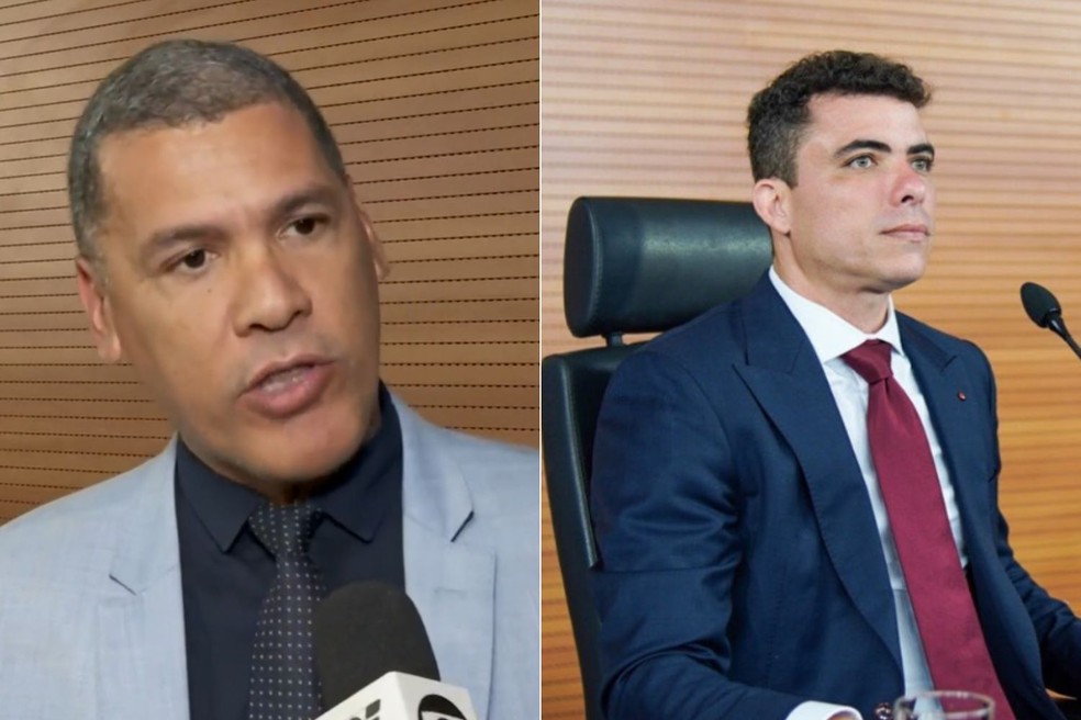 Vereador Ricardo Queixão (à esquerda) e advogado Aureo Tupinamba (à direita) foram presos em operação do MP-SP — Foto: Reprodução/TV Tribuna e Redes sociais