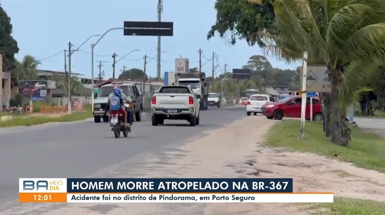 Homem morre após ser atropelado em rodovia no extremo sul da Bahia