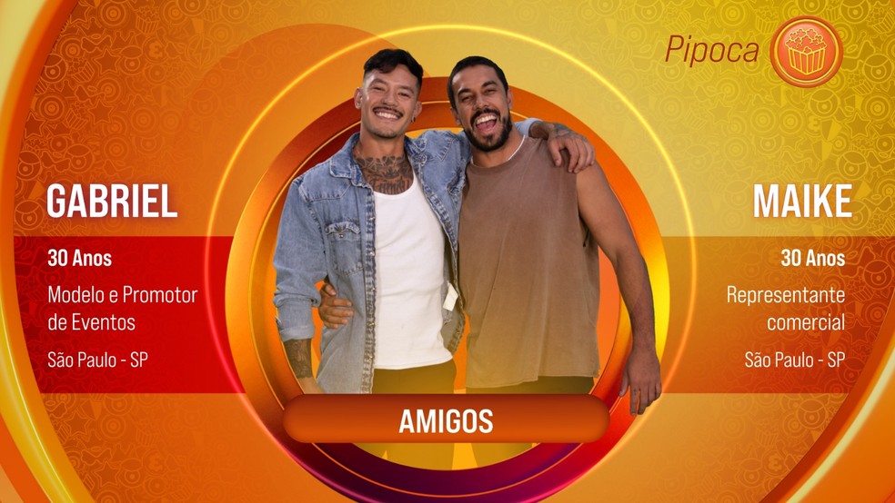 Gabriel e Maike, participantes do 'BBB 25' — Foto: Divulgação