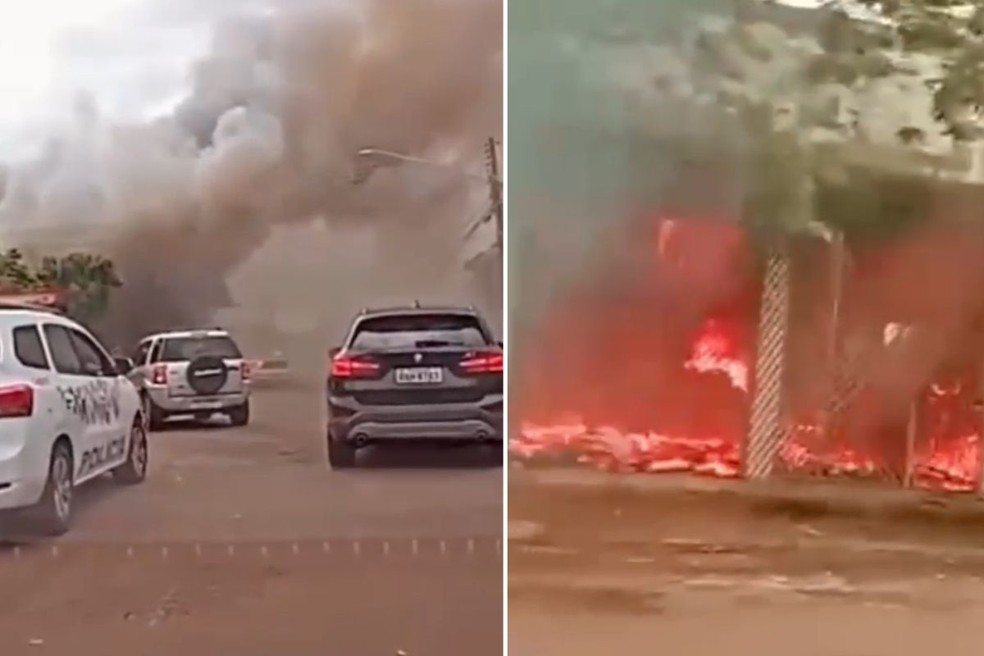 Incêndio atinge casa e causa fumaça densa em Santo Anastácio (SP) — Foto: Reprodução/Redes sociais