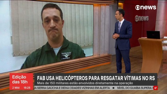 FAB usa helicópteros para resgatar vítimas no RS - Programa: Jornal GloboNews edição das 18h 