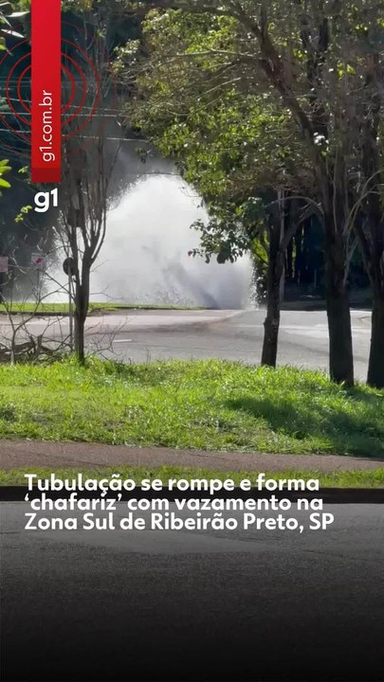 Rompimento de tubulação causa vazamento, e pressão da água preocupa moradores na Zona Sul de Ribeirão Preto