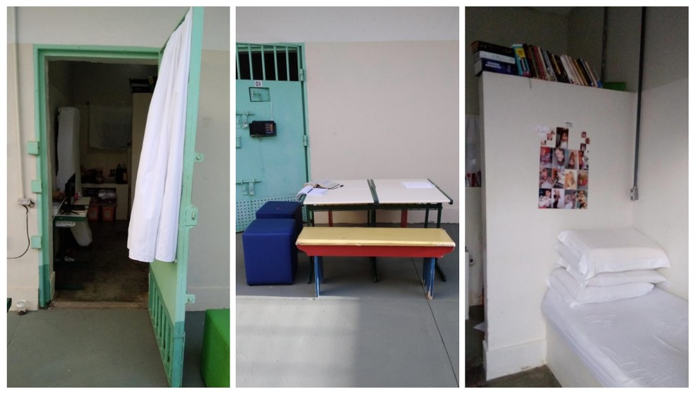 Pavilhão Especial da Penitenciária Feminina de Tupi Paulista — Foto: Montagem/g1/Reprodução