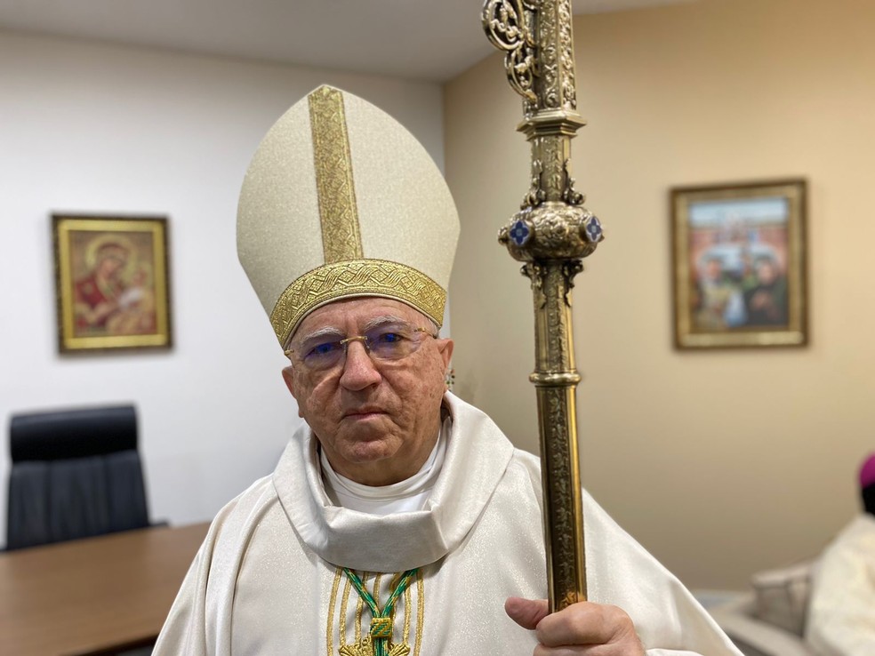 Dom Jaime Vieira Rocha, bispo emérito de Natal — Foto: Pedro Trindade/Inter TV Cabugi
