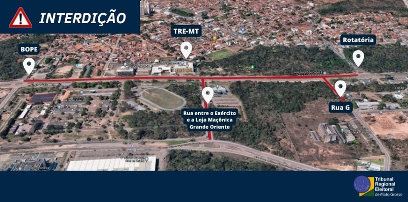 Cinco vias do centro de Cuiabá terão bloqueios e desvios até domingo; veja rotas