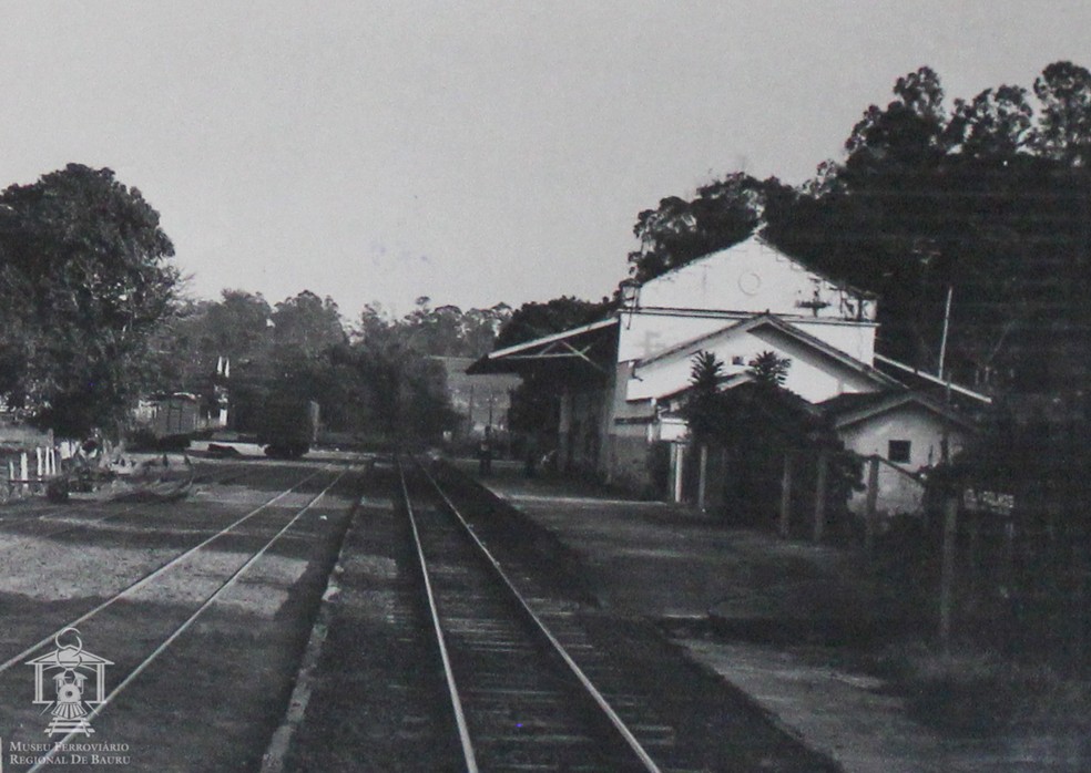 Estação de trem da Fazenda Val de Palmas, em Bauru (SP), onde João Simonetti conheceu Getúlio Vargas — Foto: Arquivo/TV TEM