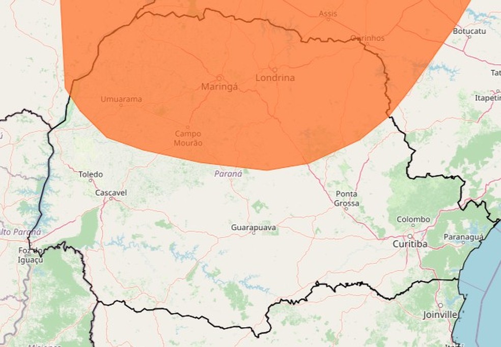 Alerta de tempestades — Foto: Reprodução/Inmet