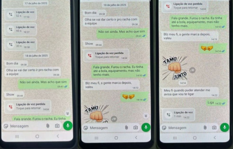 Mensagens enviadas por policial que teria tentado subornar colega para recuperar celular apreendido em operação — Foto: Reprodução