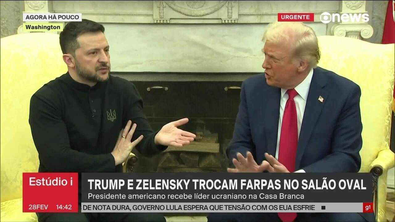 'Desrespeitoso' x 'Não faça concessões a um assassino': veja o que foi dito em bate-boca entre Trump e Zelensky