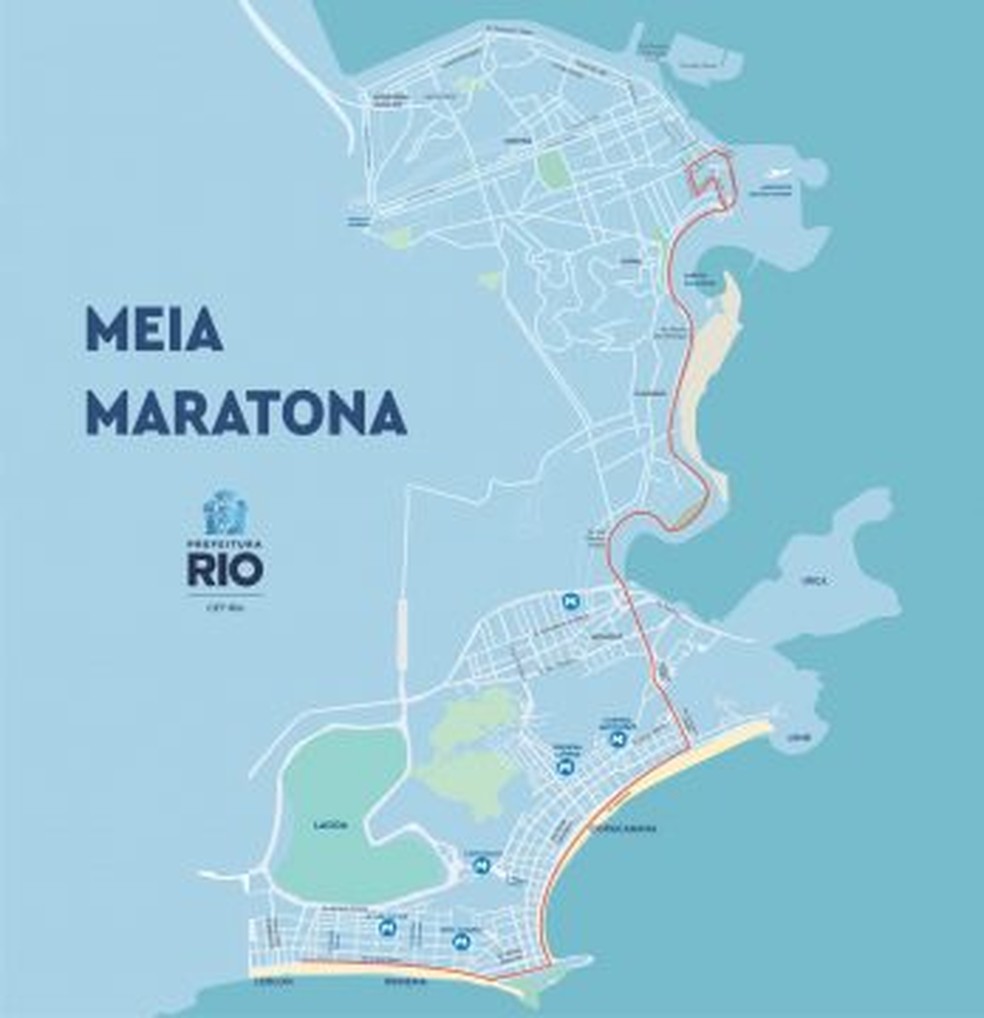 Percurso da Meia Maratona do Rio — Foto: Reprodução