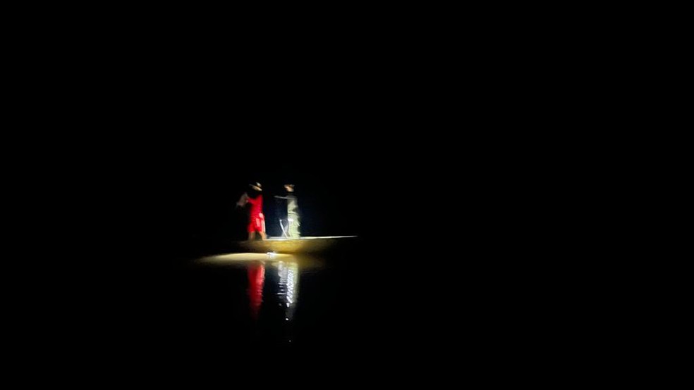 Captura de jacarés é feita á noite após as 19h em um barco 'raso' — Foto: Emily Costa/g1 RO