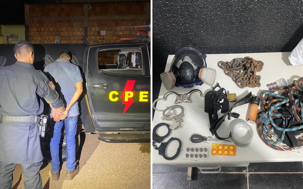 Ex é preso suspeito de manter jovem amordaçada e acorrentada, em Águas Lindas de Goiás — Foto: Divulgação/Polícia Militar
