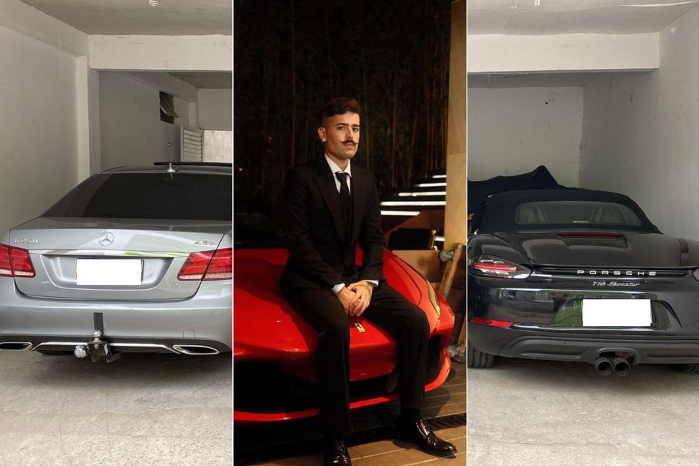 Ruyter Poubel, de 27 anos, está sendo investigado pela Polícia Civil da Baixada Santista (SP) — Foto: Polícia Civil/Divulgação e Redes sociais