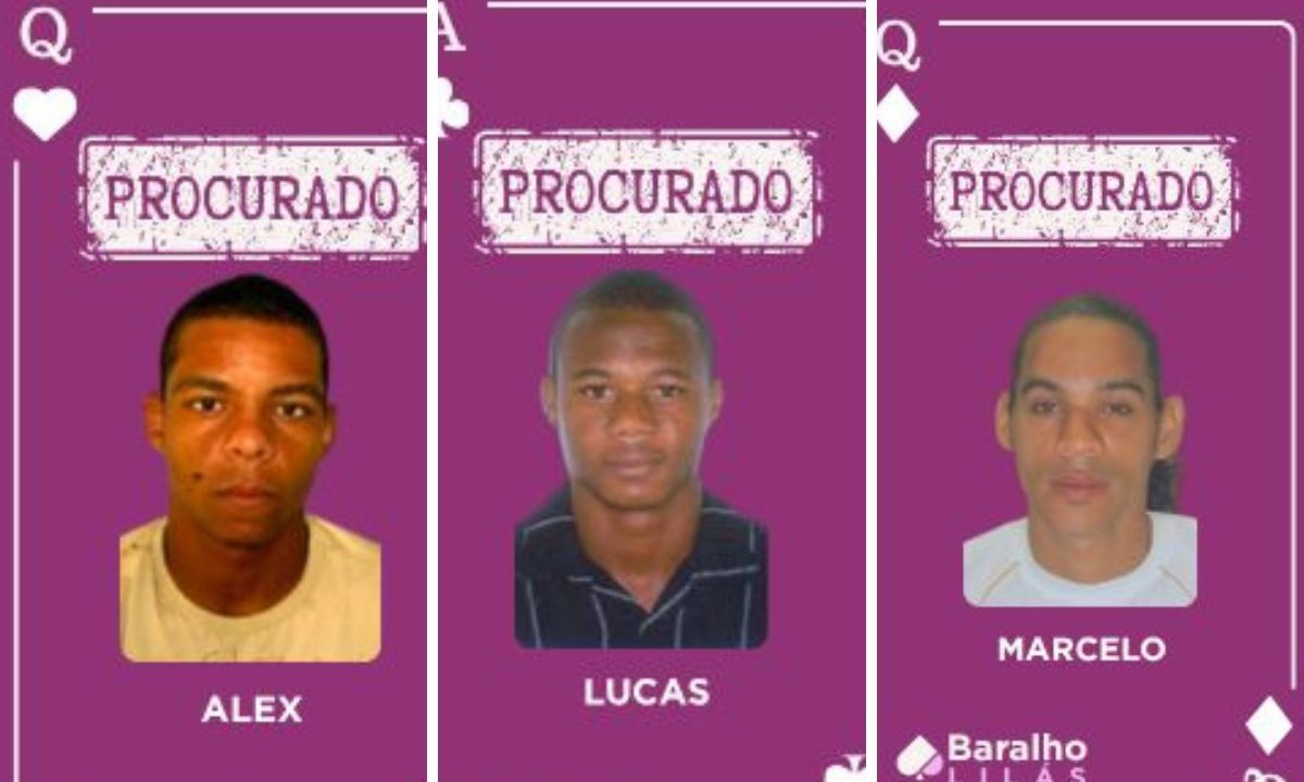 Três suspeitos são incluídos no 'Baralho Lilás' foragidos por violência contra a mulher na Bahia