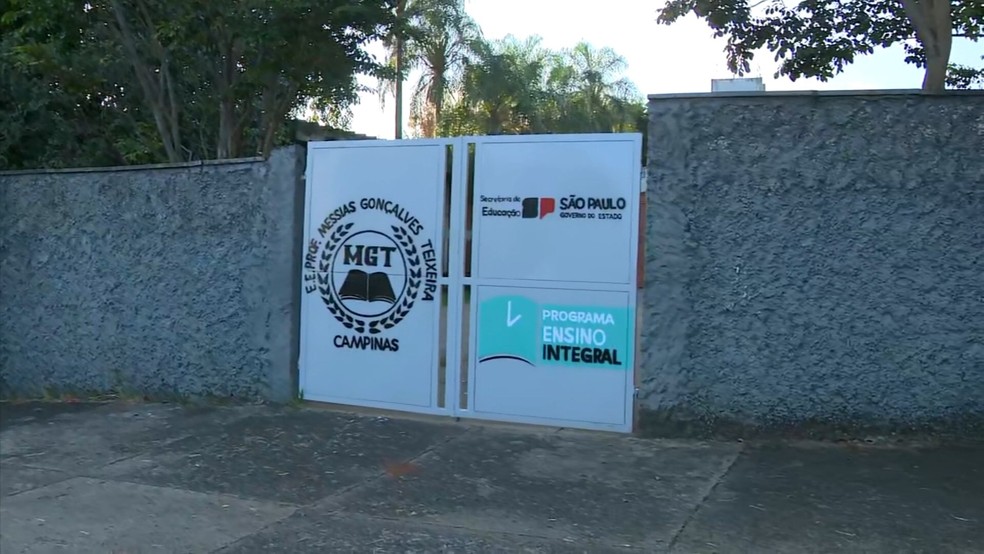 Escola Estadual Professor Messias Gonçalves Teixeira, em Campinas (SP), vai aderir ao modelo cívico-militar — Foto: Reprodução/EPTV