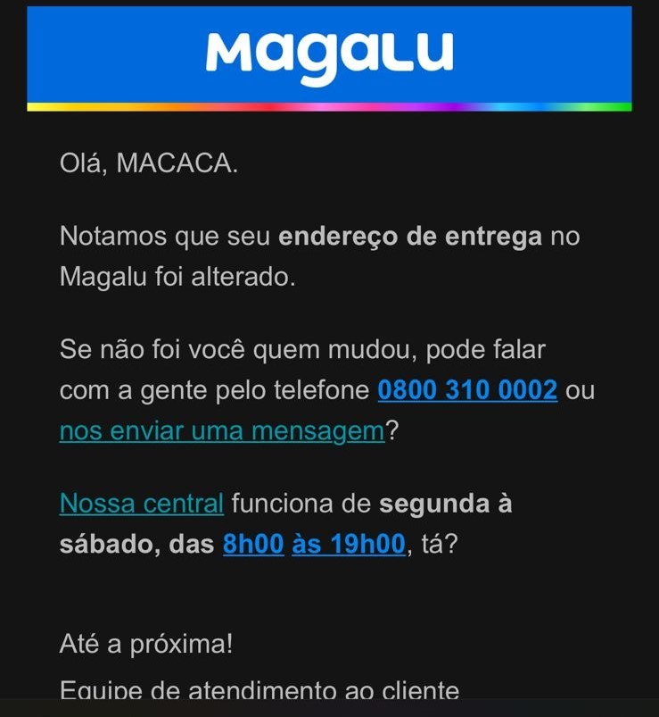 'Olá, macaca': mulher é vítima de injúria racial ao receber e-mail de atualização de cadastro da loja Magazine Luiza