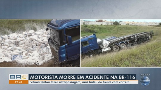 Motorista morre em acidente na BR-116, no sudoeste da Bahia - Programa: Bahia Meio Dia – Salvador 