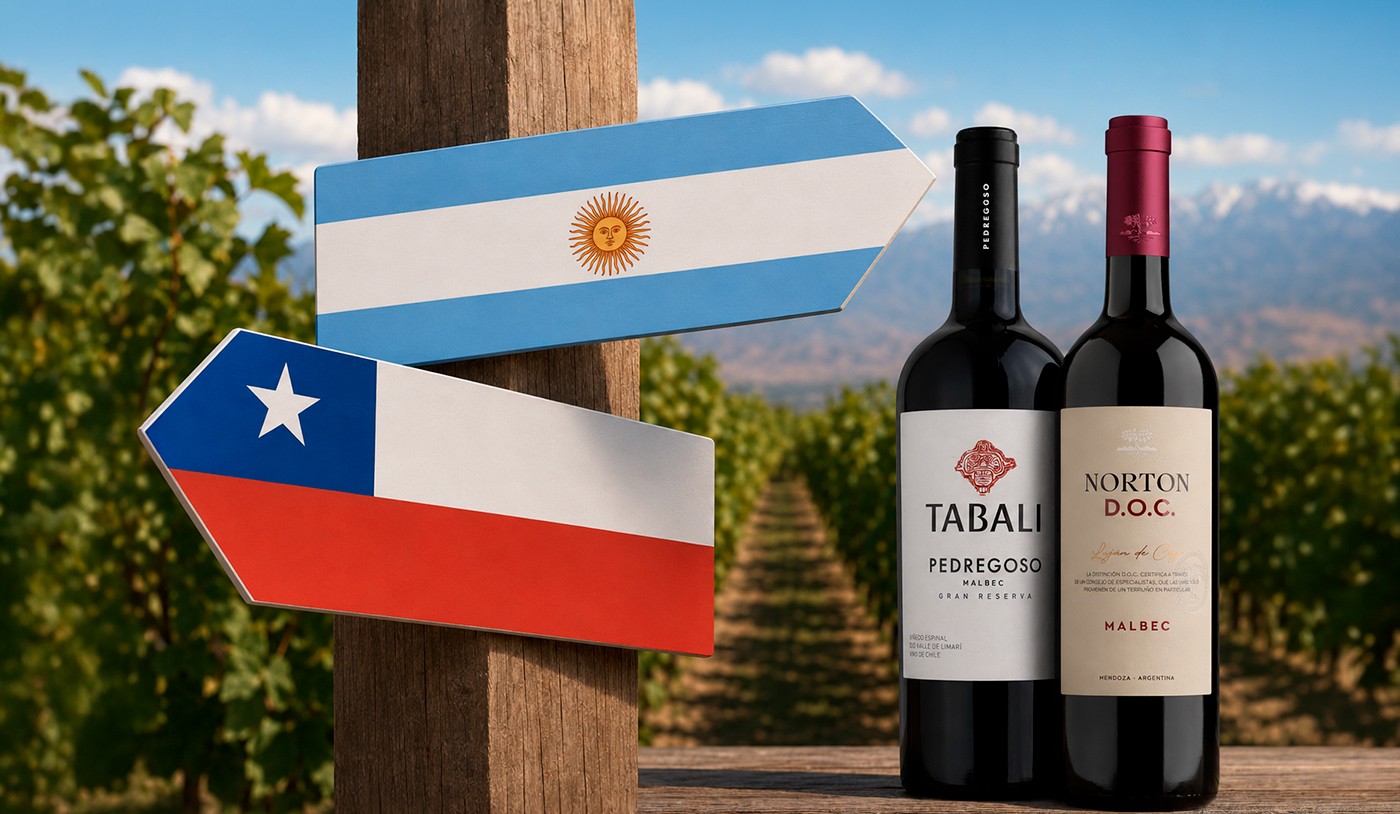 Qual é a diferença entre vinho tinto argentino e chileno?
