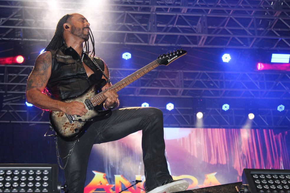 Marcelo Barbosa, baixista da banda esteve em Macapá pela segunda vez — Foto: Isadora Pereira/g1
