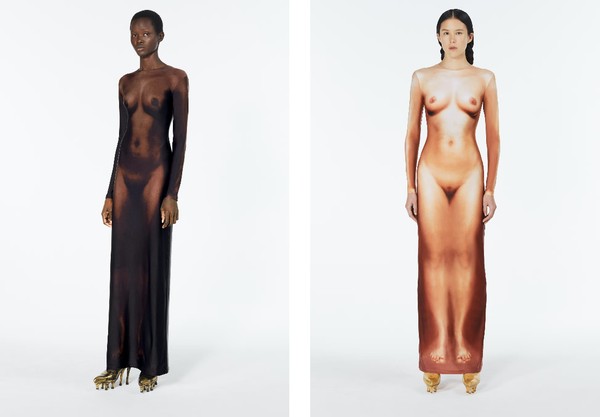Mulher nua shop de vestido