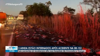 Três vítimas de acidente de trânsito em GO seguem internadas no TO