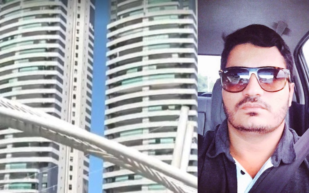 Suspeito de agredir mulher em condomínio de luxo, em Salvador, foi identificado como Igor Costa Campos — Foto: Reprodução/TV Bahia | Reprodução/Redes Sociais