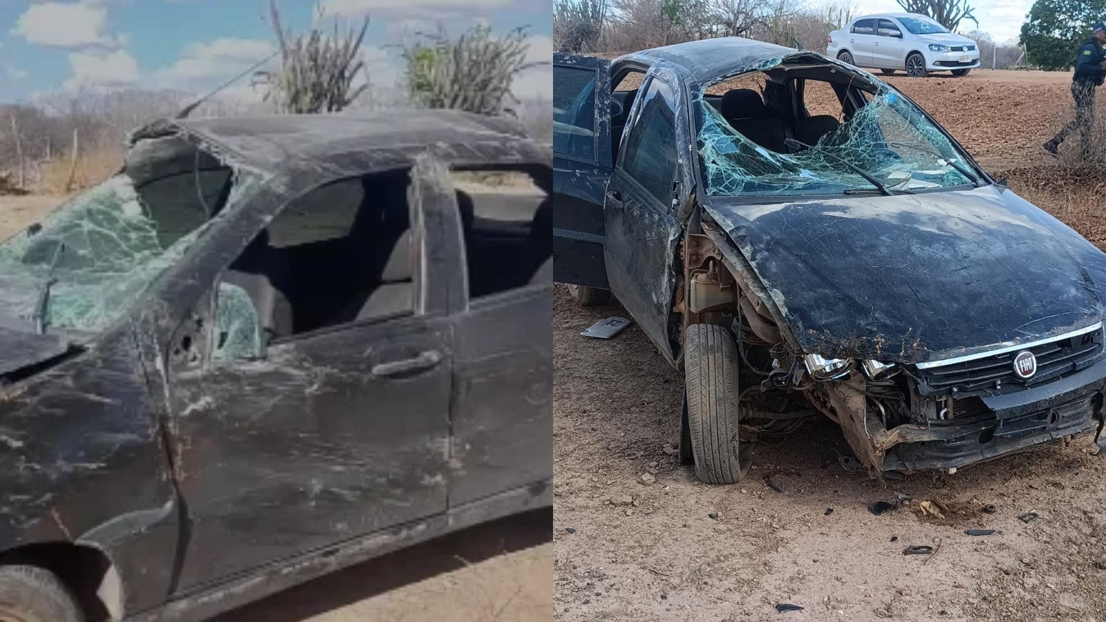 Três estudantes e motorista ficam feridos após carro capotar em ribanceira no Sul do Piauí