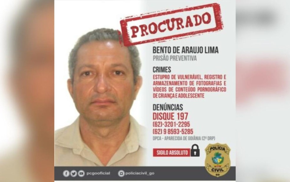 Professor é suspeito de estuprar irmãs de 6 e 9 anos em Aparecida de Goiânia, Goiás — Foto: Divulgação/Polícia Civil