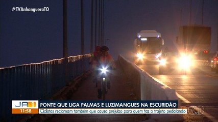 Ciclistas reclamam da falta de iluminação em ponte que liga Palmas a Luzimangues