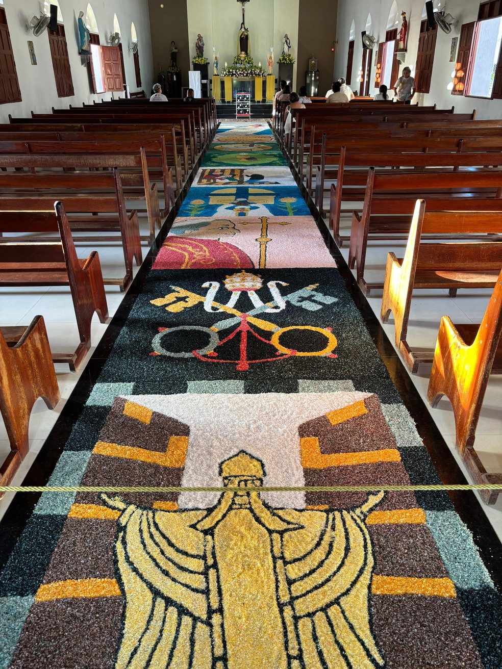 Tapete de Corpus Christi 2025 em Tangará, na região Agreste — Foto: Vinícius Viana